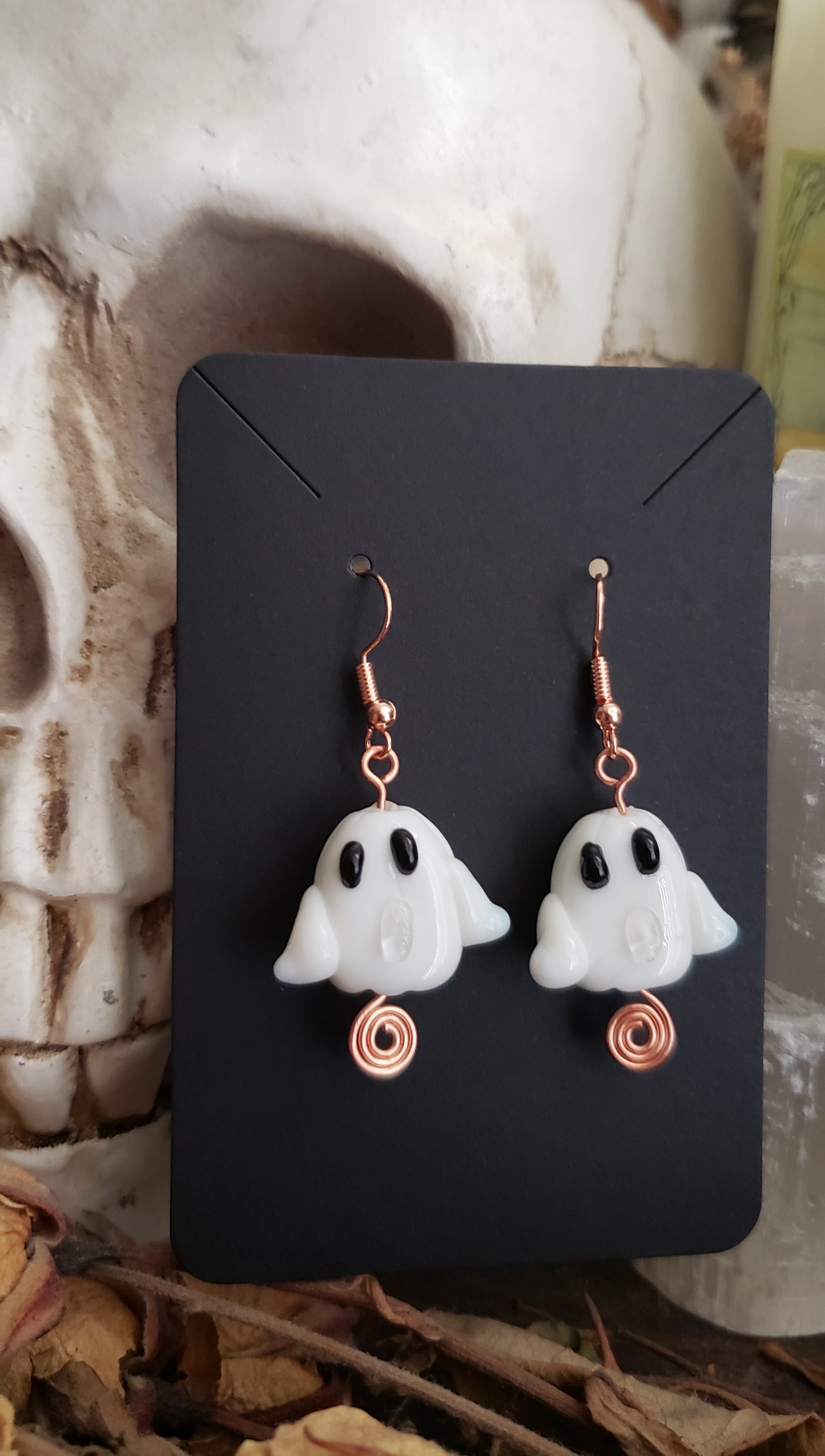 Spiral Out Ghost Earrings