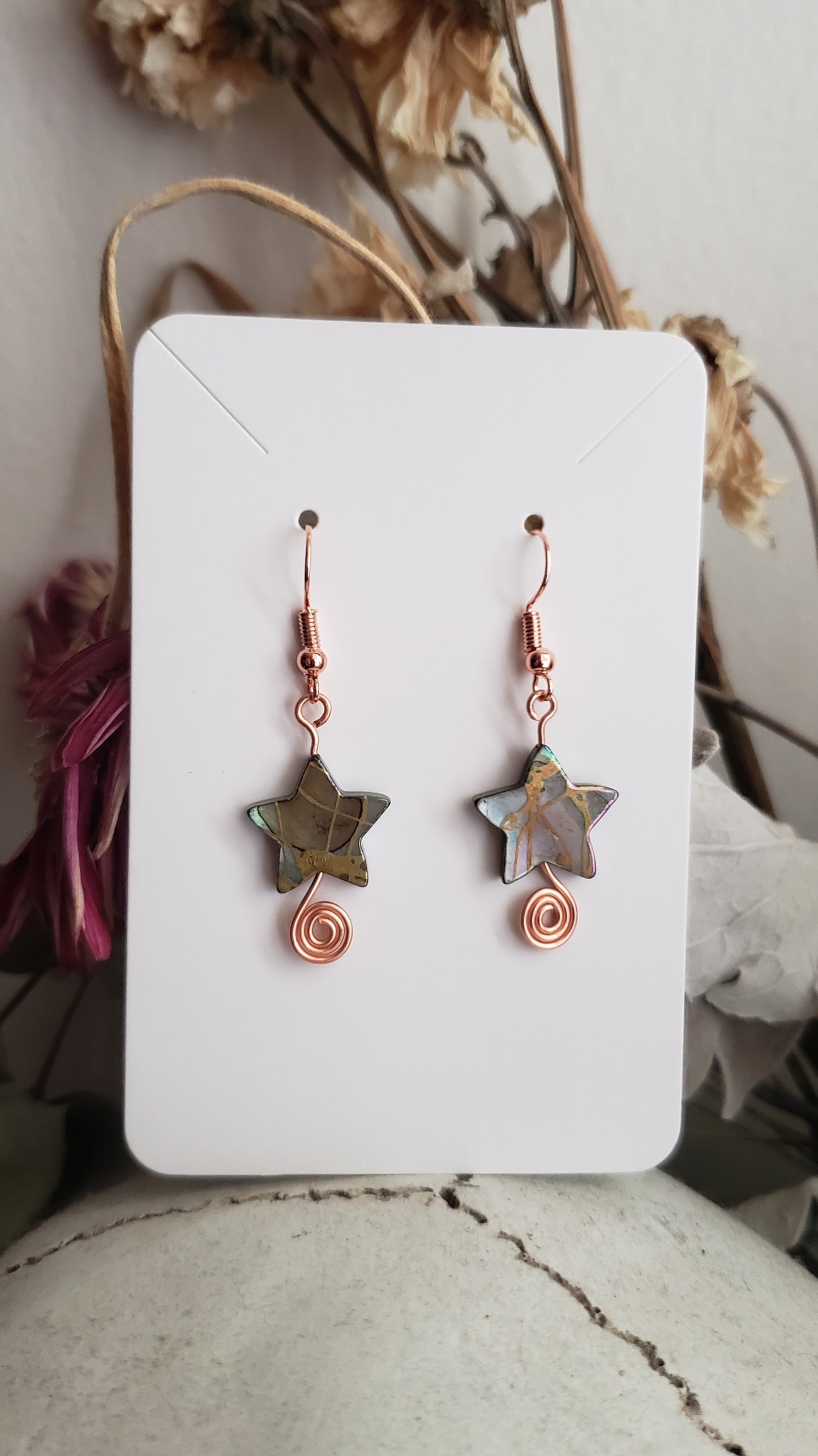 Spiral Out Star Earrings