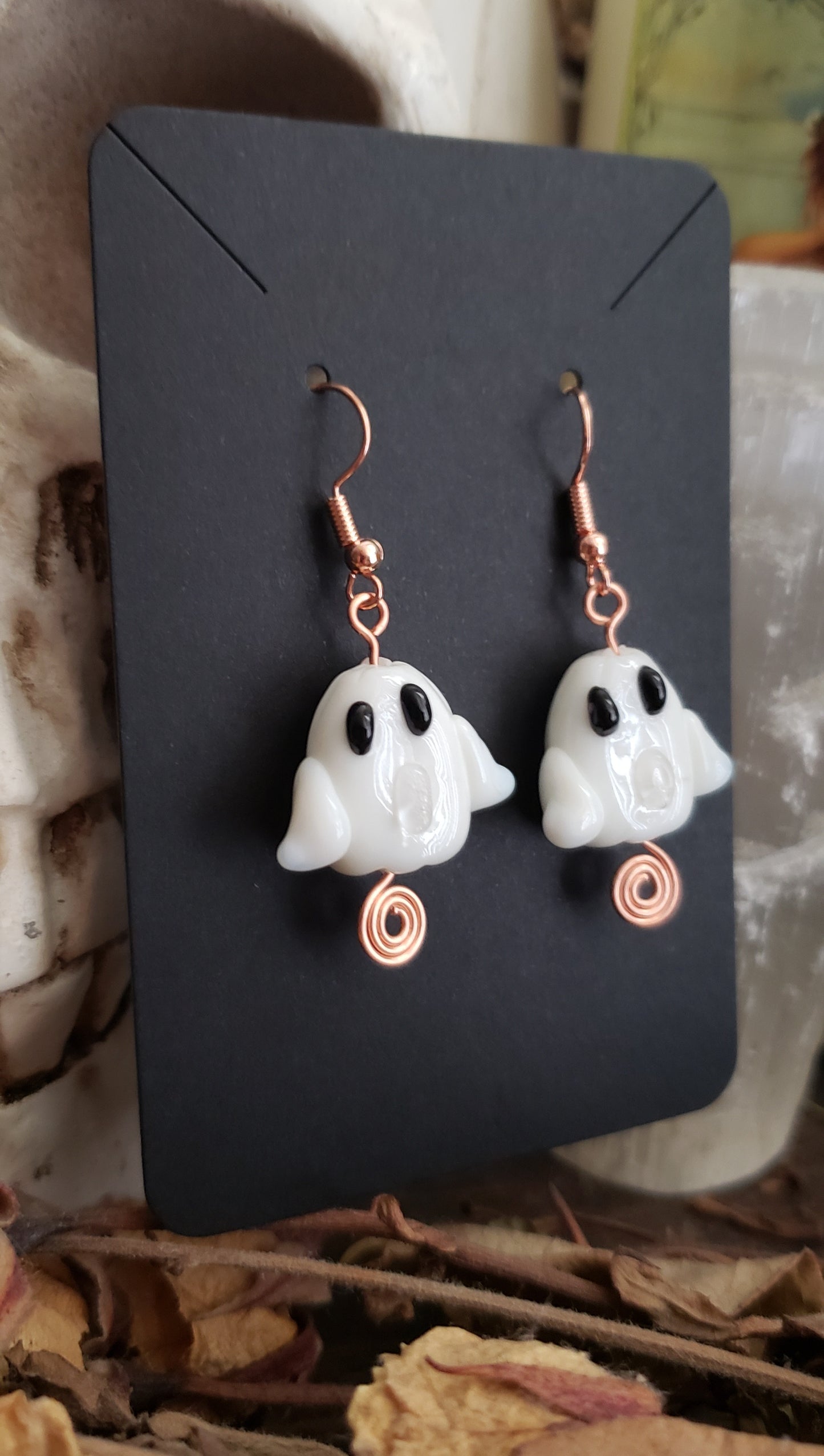 Spiral Out Ghost Earrings