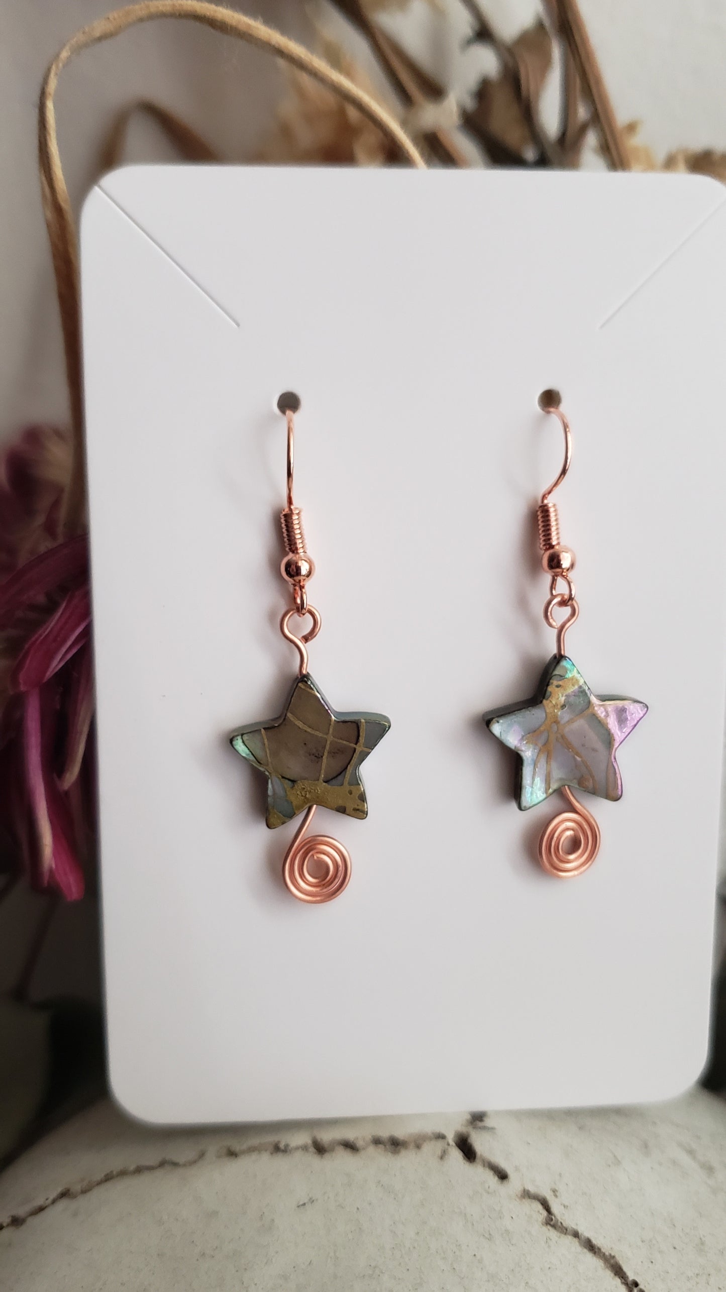 Spiral Out Star Earrings