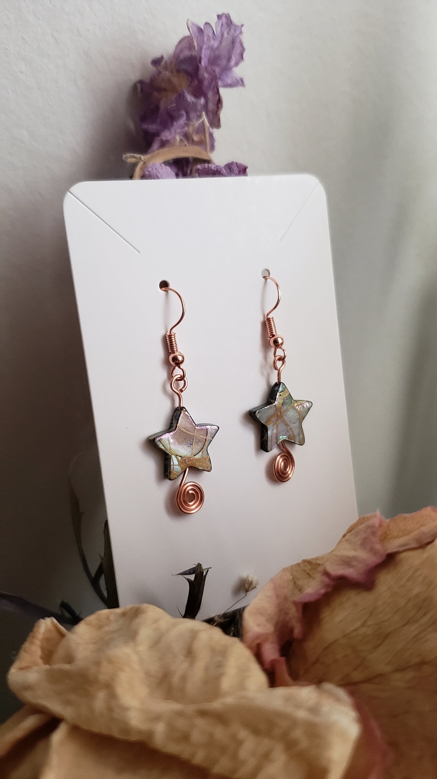 Spiral Out Star Earrings